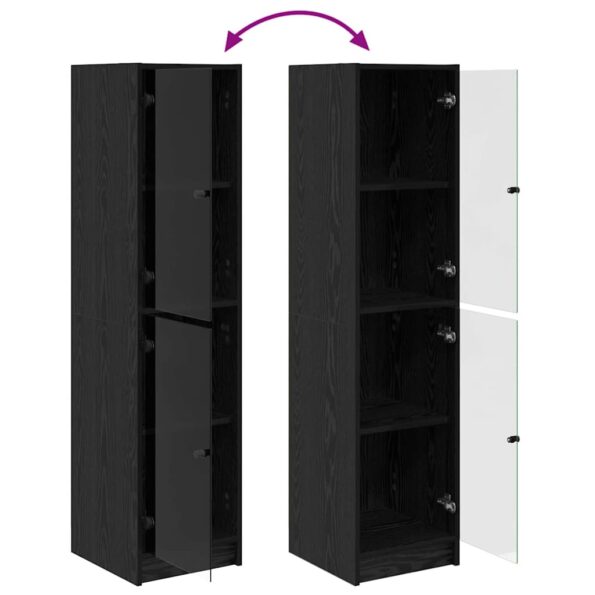 vidaXL Highboard Čierny dub 35 x 37 x 142 cm Kompozitné drevo – Obrázok 11