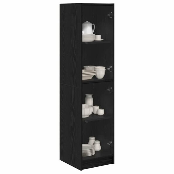 vidaXL Highboard Čierny dub 35 x 37 x 142 cm Kompozitné drevo – Obrázok 3