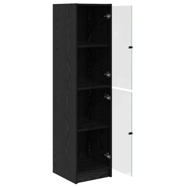 vidaXL Highboard Čierny dub 35 x 37 x 142 cm Kompozitné drevo – Obrázok 5