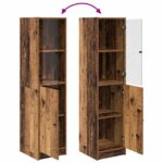 vidaXL Highboard Staré drevo 35 x 37 x 142 cm Kompozitné drevo – Obrázok 11