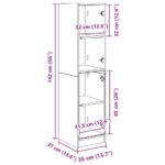 vidaXL Highboard Staré drevo 35 x 37 x 142 cm Kompozitné drevo – Obrázok 13