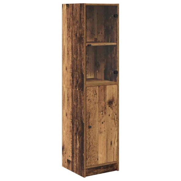 vidaXL Highboard Staré drevo 35 x 37 x 142 cm Kompozitné drevo – Obrázok 2