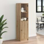 vidaXL Highboard Remeselný dub 35 x 37 x 142 cm Kompozitné drevo – Obrázok 4