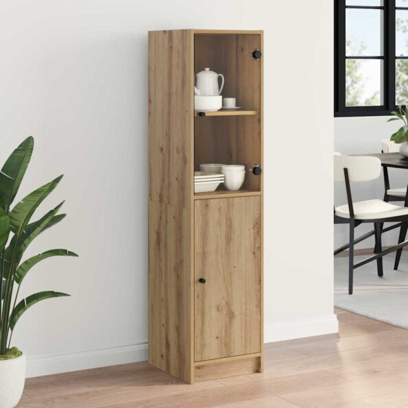 vidaXL Highboard Remeselný dub 35 x 37 x 142 cm Kompozitné drevo – Obrázok 4