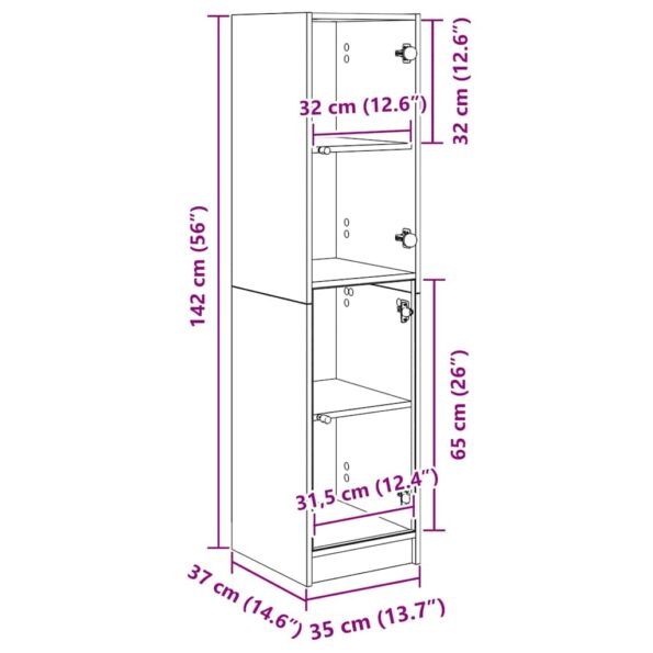vidaXL Highboard Čierny dub 35 x 37 x 142 cm Kompozitné drevo – Obrázok 13