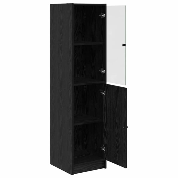 vidaXL Highboard Čierny dub 35 x 37 x 142 cm Kompozitné drevo – Obrázok 5