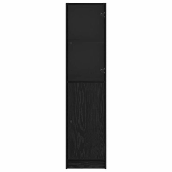 vidaXL Highboard Čierny dub 35 x 37 x 142 cm Kompozitné drevo – Obrázok 6