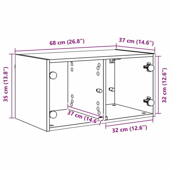 vidaXL Nástenné skrinky Nástenný 2 pcs Staré drevo 68 x 37 x 35 cm – Obrázok 12