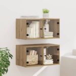 vidaXL Nástenné skrinky Nástenný 2 pcs Remeselný dub 68 x 37 x 35 cm