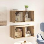vidaXL Nástenné skrinky Nástenný 2 pcs Remeselný dub 68 x 37 x 35 cm – Obrázok 4