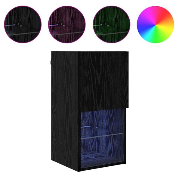 vidaXL Nástenný TV kabinet Nástenný Čierny dub 30,5 x 30 x 60 cm – Obrázok 4