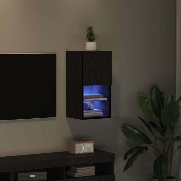 vidaXL Nástenný TV kabinet Nástenný Čierny dub 30,5 x 30 x 60 cm – Obrázok 5