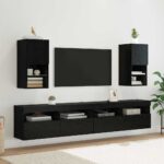 vidaXL Nástenný TV kabinet Nástenný Čierny dub 30,5 x 30 x 60 cm – Obrázok 6