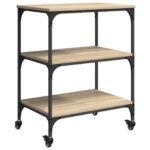 vidaXL Kuchynský vozík Sonoma dub 60 x 41 x 76 cm Kompozitné drevo – Obrázok 2