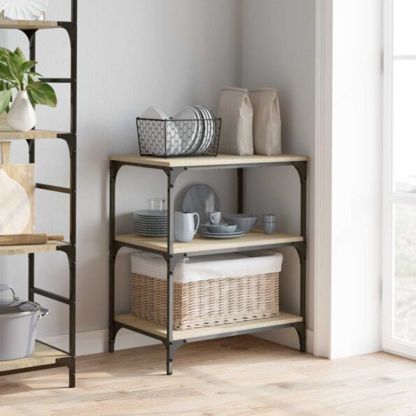 vidaXL Kuchynský vozík Sonoma dub 60 x 41 x 76 cm Kompozitné drevo – Obrázok 4