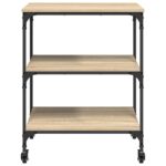 vidaXL Kuchynský vozík Sonoma dub 60 x 41 x 76 cm Kompozitné drevo – Obrázok 6