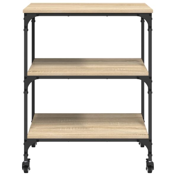 vidaXL Kuchynský vozík Sonoma dub 60 x 41 x 76 cm Kompozitné drevo – Obrázok 6