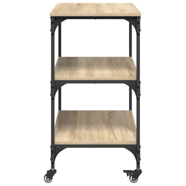 vidaXL Kuchynský vozík Sonoma dub 60 x 41 x 76 cm Kompozitné drevo – Obrázok 7