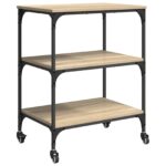 vidaXL Kuchynský vozík Sonoma dub 60 x 41 x 76 cm Kompozitné drevo – Obrázok 8