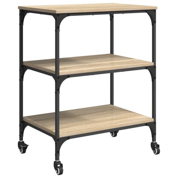vidaXL Kuchynský vozík Sonoma dub 60 x 41 x 76 cm Kompozitné drevo – Obrázok 8