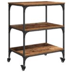 vidaXL Kuchynský vozík Staré drevo 60 x 41 x 76 cm Kompozitné drevo – Obrázok 2