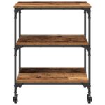 vidaXL Kuchynský vozík Staré drevo 60 x 41 x 76 cm Kompozitné drevo – Obrázok 6