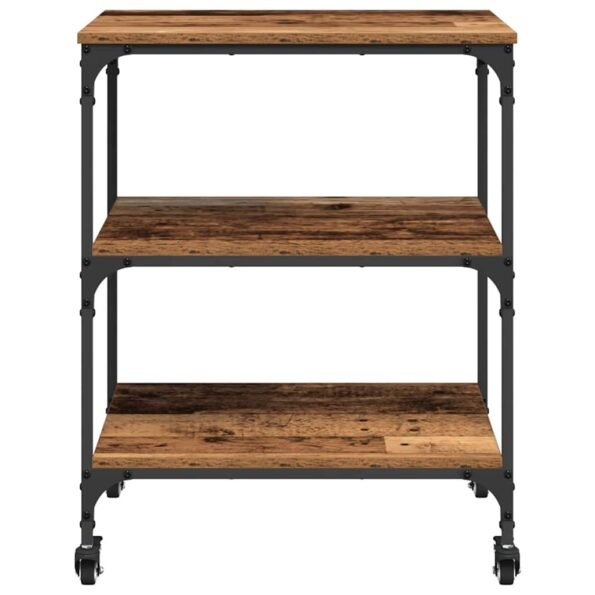 vidaXL Kuchynský vozík Staré drevo 60 x 41 x 76 cm Kompozitné drevo – Obrázok 6