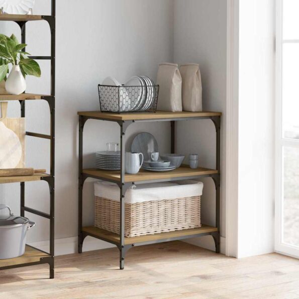 vidaXL Kuchynský vozík Remeselný dub 60 x 41 x 76 cm Kompozitné drevo – Obrázok 4