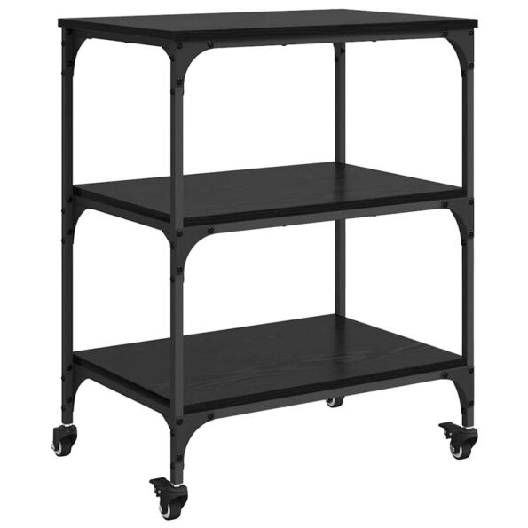 vidaXL Kuchynský vozík Čierny dub 60 x 41 x 76 cm Kompozitné drevo – Obrázok 2