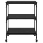 vidaXL Kuchynský vozík Čierny dub 60 x 41 x 76 cm Kompozitné drevo – Obrázok 6
