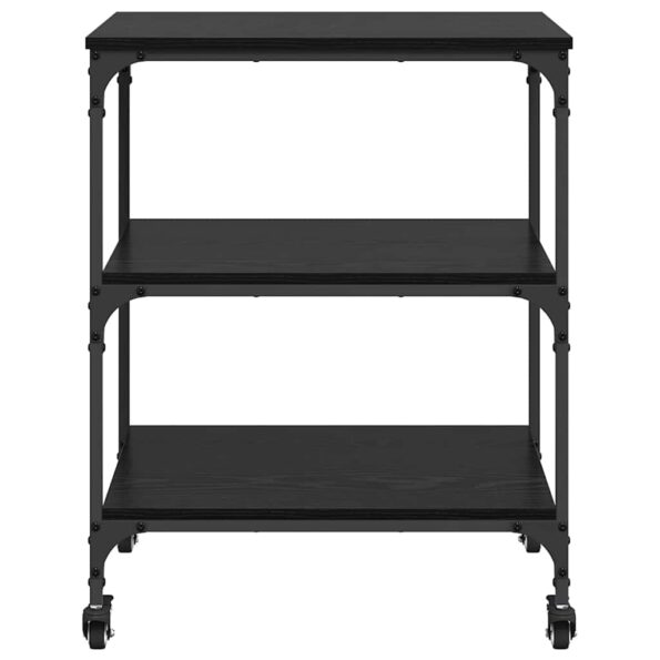vidaXL Kuchynský vozík Čierny dub 60 x 41 x 76 cm Kompozitné drevo – Obrázok 6
