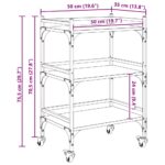 vidaXL Kuchynský vozík Remeselný dub 50 x 35 x 75.5 cm – Obrázok 12