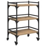 vidaXL Kuchynský vozík Remeselný dub 50 x 35 x 75.5 cm – Obrázok 2