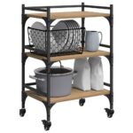 vidaXL Kuchynský vozík Remeselný dub 50 x 35 x 75.5 cm – Obrázok 3