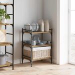 vidaXL Kuchynský vozík Remeselný dub 50 x 35 x 75.5 cm – Obrázok 4