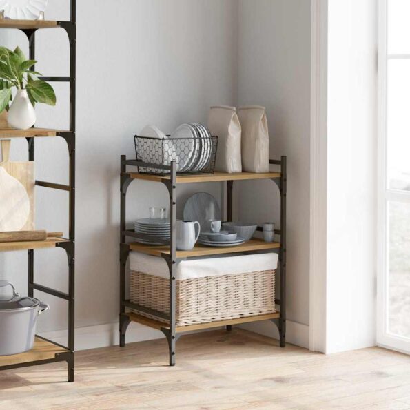 vidaXL Kuchynský vozík Remeselný dub 50 x 35 x 75.5 cm – Obrázok 4