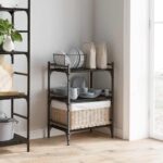 vidaXL Kuchynský vozík Čierny dub 50 x 35 x 75.5 cm Kompozitné drevo – Obrázok 4