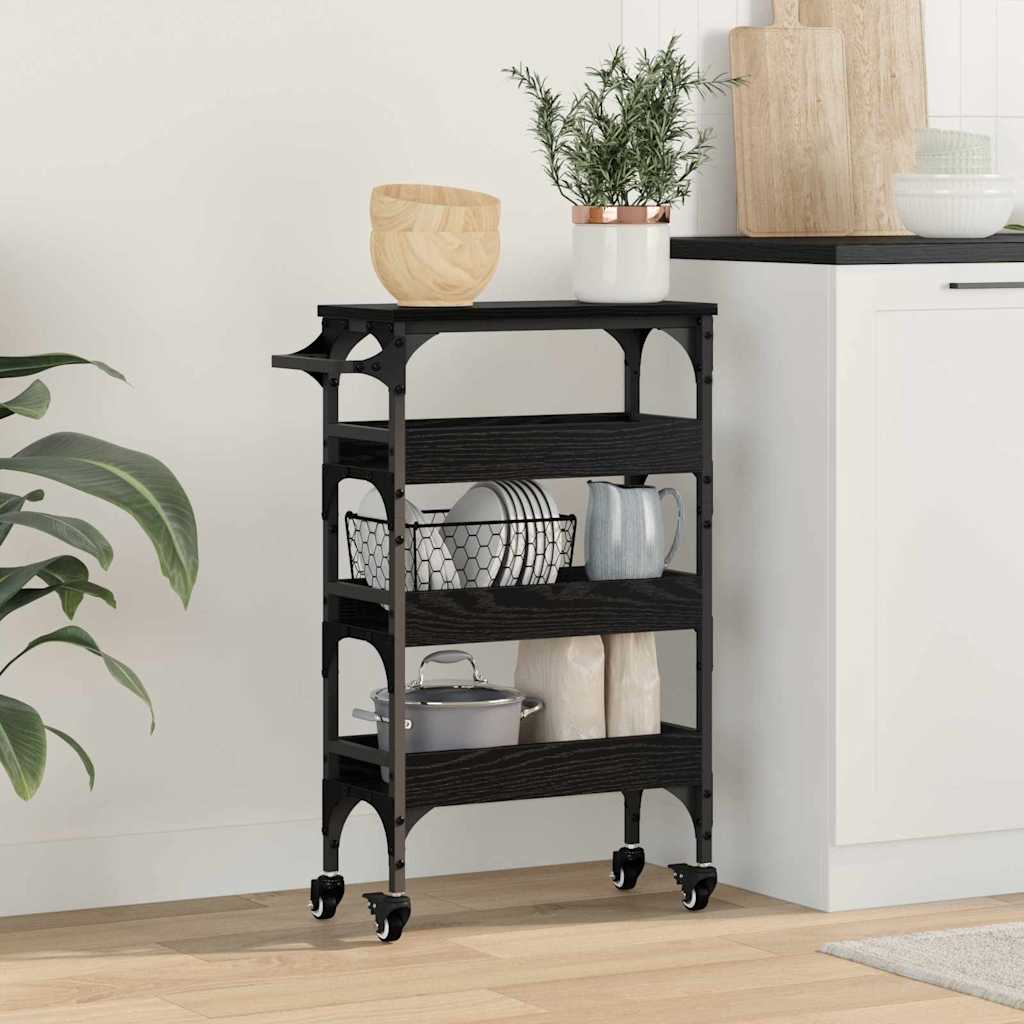 883024_1.jpg vidaXL Kuchynský vozík Čierny dub 53 x 20 x 76 cm Kompozitné drevo – Obrázok 1