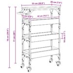 vidaXL Kuchynský vozík Čierny dub 53 x 20 x 76 cm Kompozitné drevo – Obrázok 12