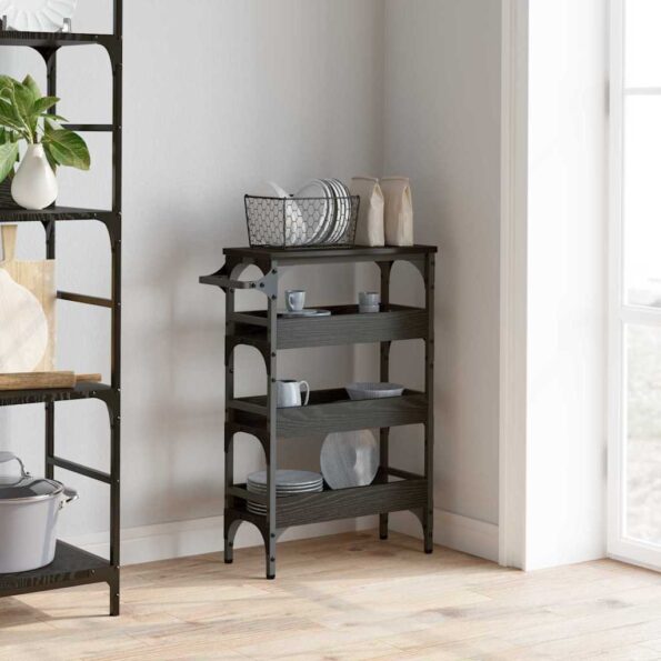 vidaXL Kuchynský vozík Čierny dub 53 x 20 x 76 cm Kompozitné drevo – Obrázok 4