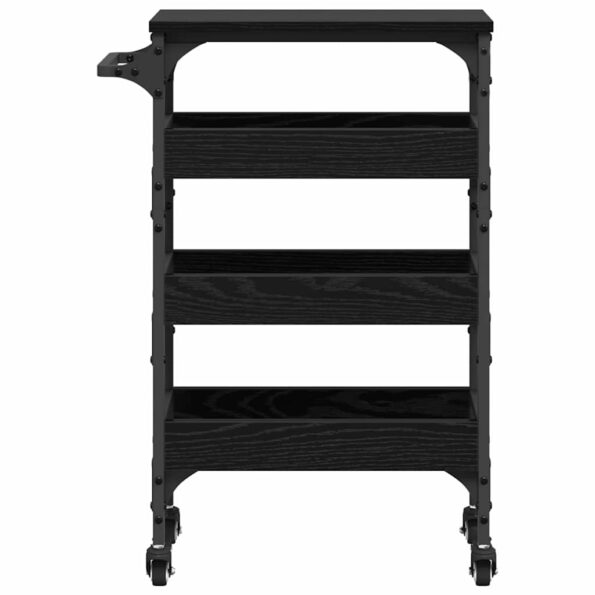 vidaXL Kuchynský vozík Čierny dub 53 x 20 x 76 cm Kompozitné drevo – Obrázok 6