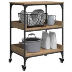 vidaXL Kuchynský vozík Remeselný dub 60 x 41 x 80.5 cm – Obrázok 3