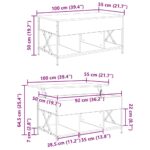 vidaXL Konferenčný stolík Čierny dub 100 x 55 x 50 cm Kompozitné drevo – Obrázok 12
