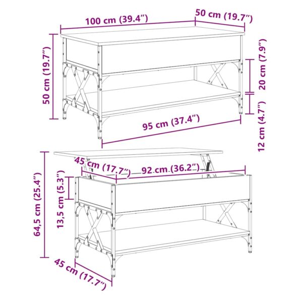 vidaXL Konferenčný stolík Remeselný dub 100 x 50 x 50 cm – Obrázok 13