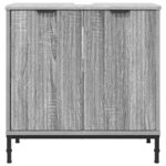 vidaXL Kúpeľňová skrinka pod umývadlo s úložiskom Sivý dub sonoma – Obrázok 6