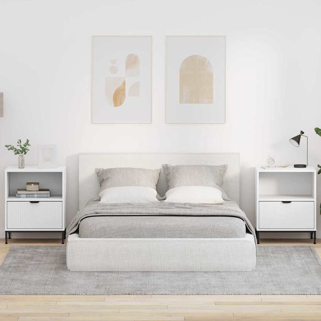 883475_1.jpg vidaXL Nočný stolík 2 pcs Biela 49 x 36 x 61 cm Kompozitné drevo – Obrázok 1
