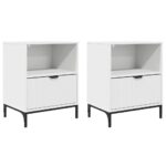vidaXL Nočný stolík 2 pcs Biela 49 x 36 x 61 cm Kompozitné drevo – Obrázok 2