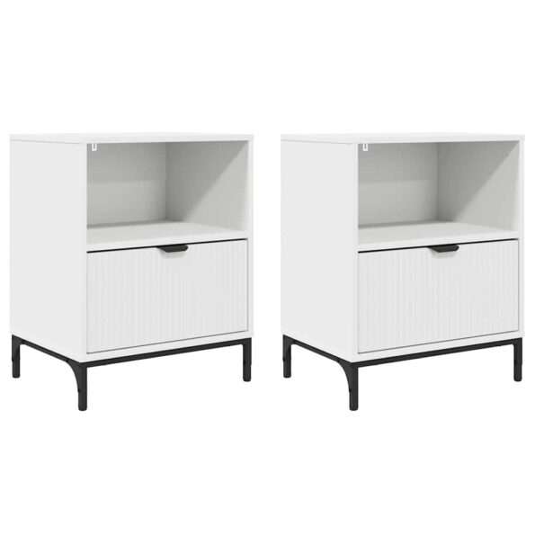vidaXL Nočný stolík 2 pcs Biela 49 x 36 x 61 cm Kompozitné drevo – Obrázok 2