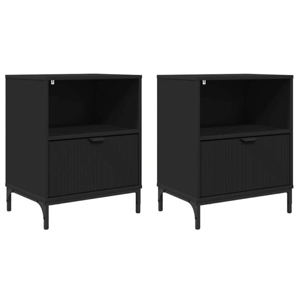 vidaXL Nočný stolík 2 pcs Čierna 49 x 36 x 61 cm Kompozitné drevo – Obrázok 2