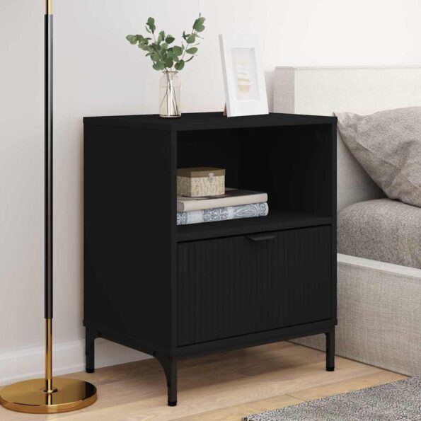 vidaXL Nočný stolík 2 pcs Čierna 49 x 36 x 61 cm Kompozitné drevo – Obrázok 12
